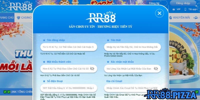 phiếu đăng ký RR88